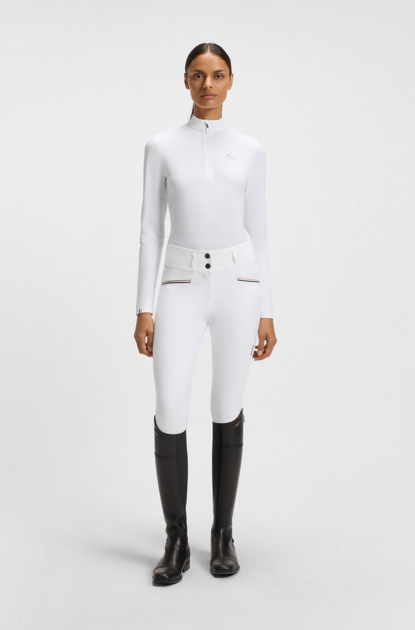 Camicia da concorso equestre manica lunga da donna - Boss Equestrian